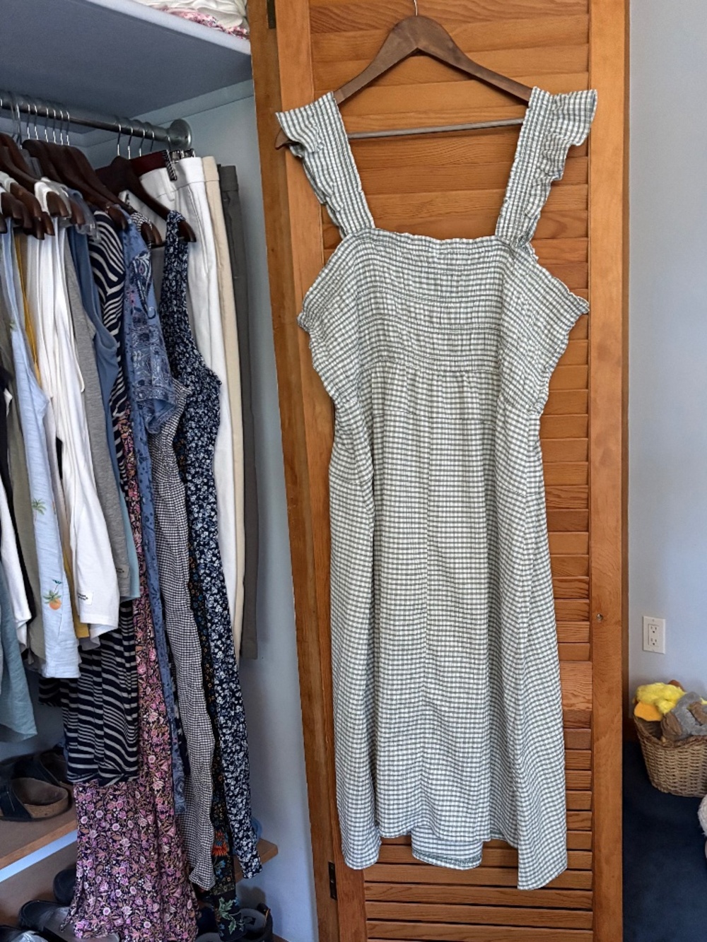 Old Navy Green Gingham Midi Dress XXL Petite NWT